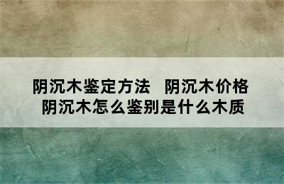 阴沉木鉴定方法   阴沉木价格 阴沉木怎么鉴别是什么木质